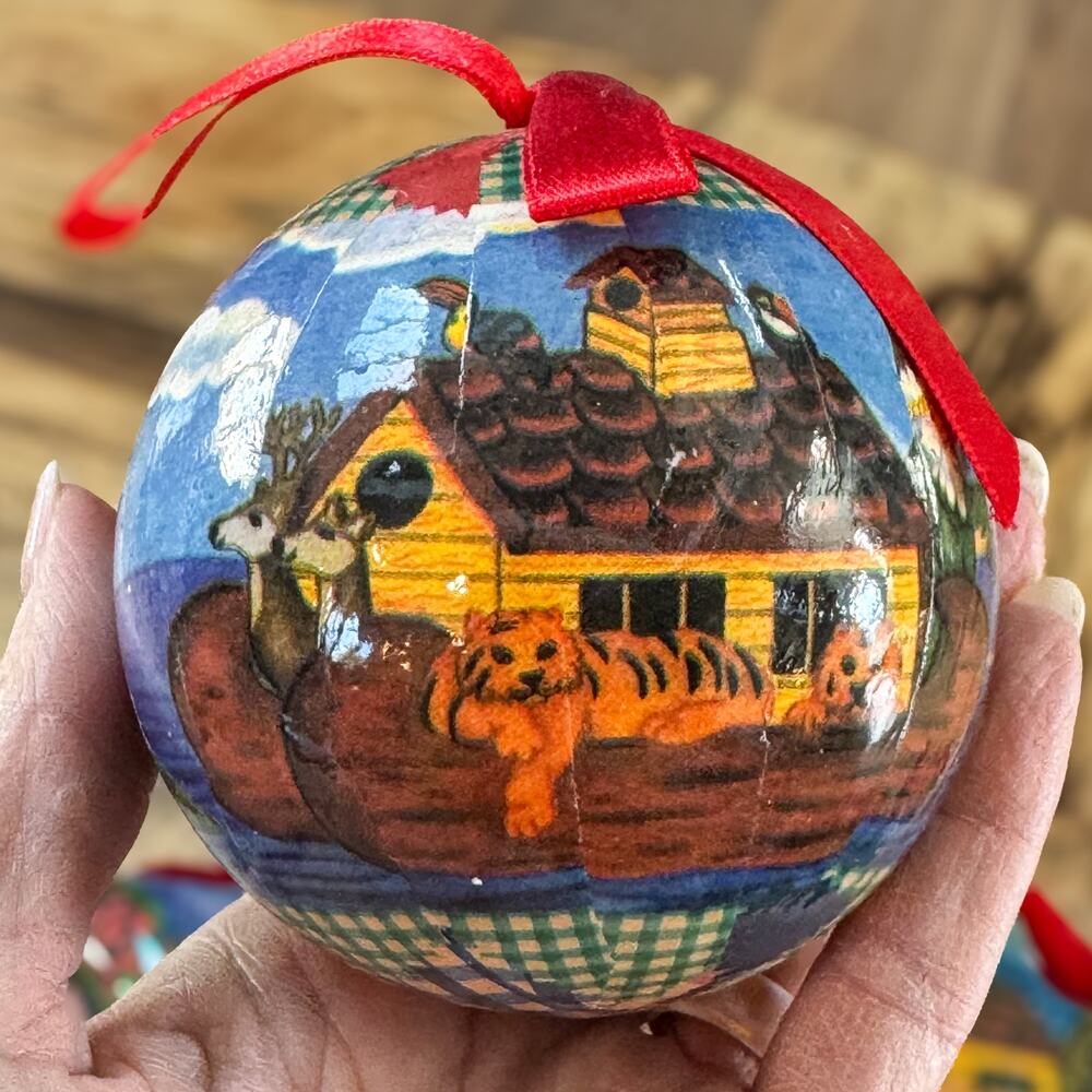 1996 Noah's Ark Christmas Ornaments Set of 12 Star and Ball Shaped Vintage Bible - Picture 6 of 16